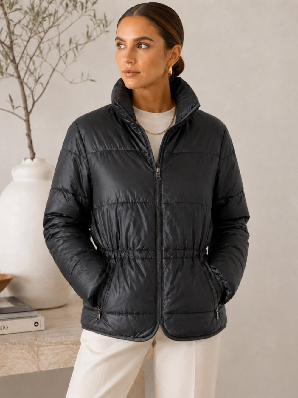 Banana Republic Down Puffer Quiet Luxury Minimalist Jacket Medium